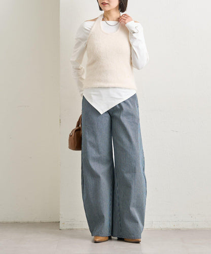 蓬鬆感掛脖針織背心