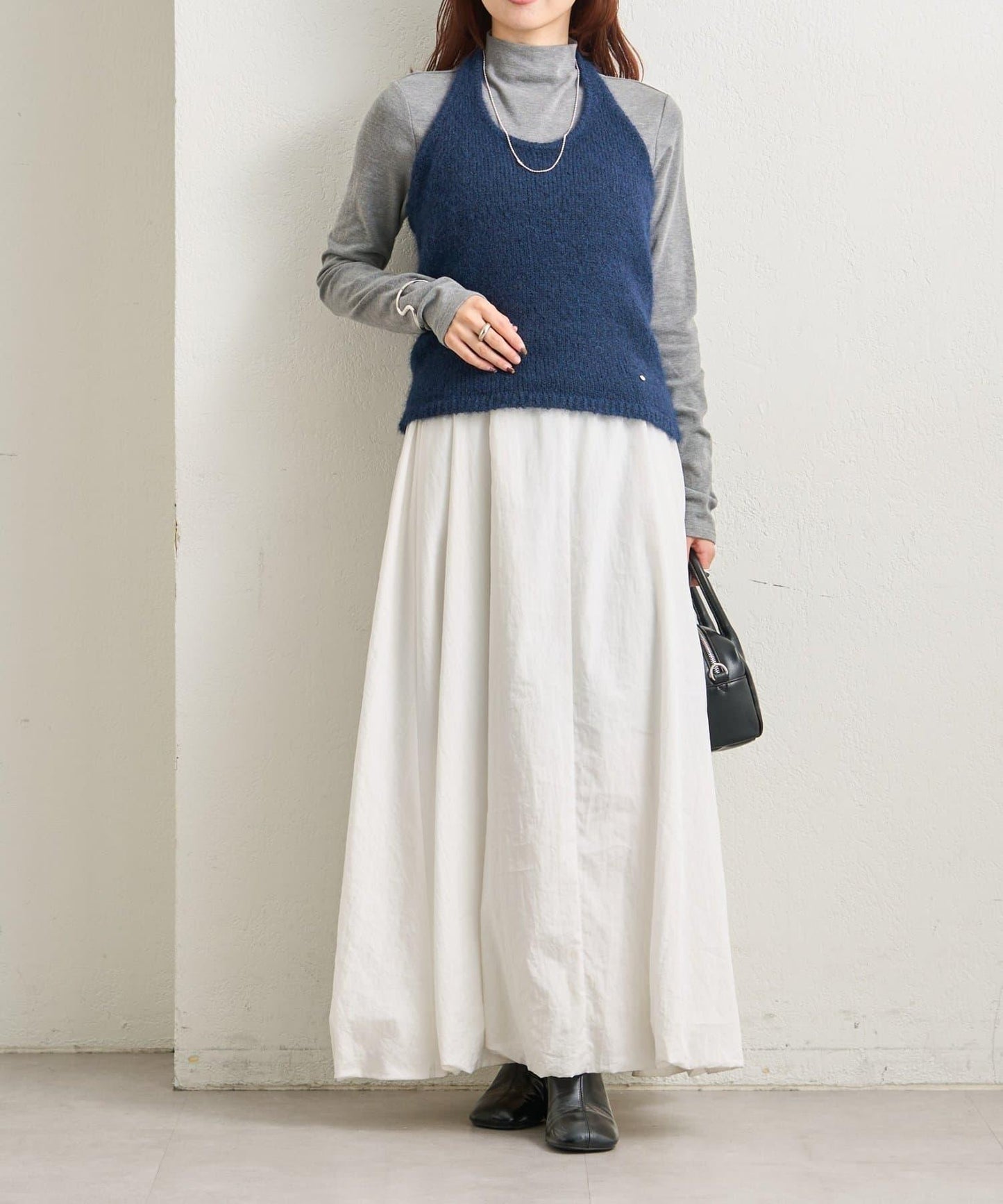 蓬鬆感掛脖針織背心