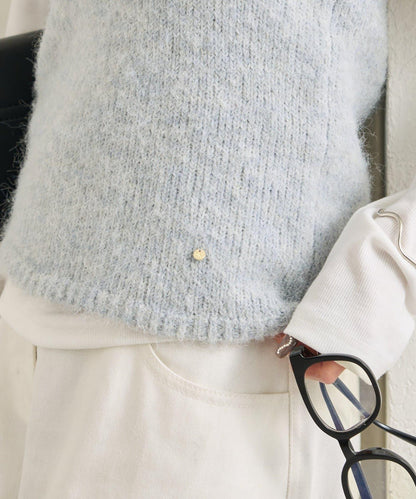 蓬鬆感掛脖針織背心