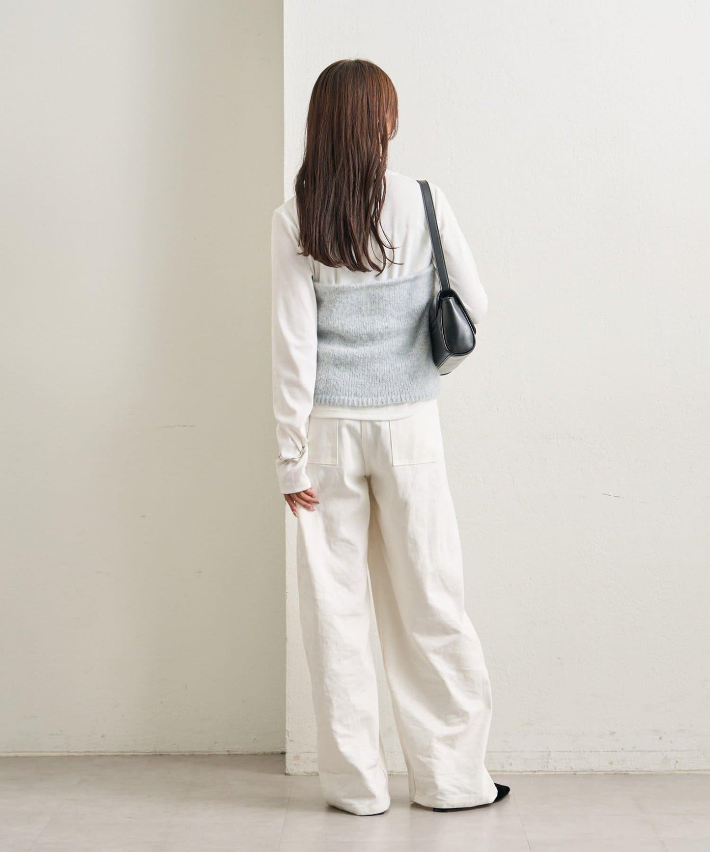 蓬鬆感掛脖針織背心