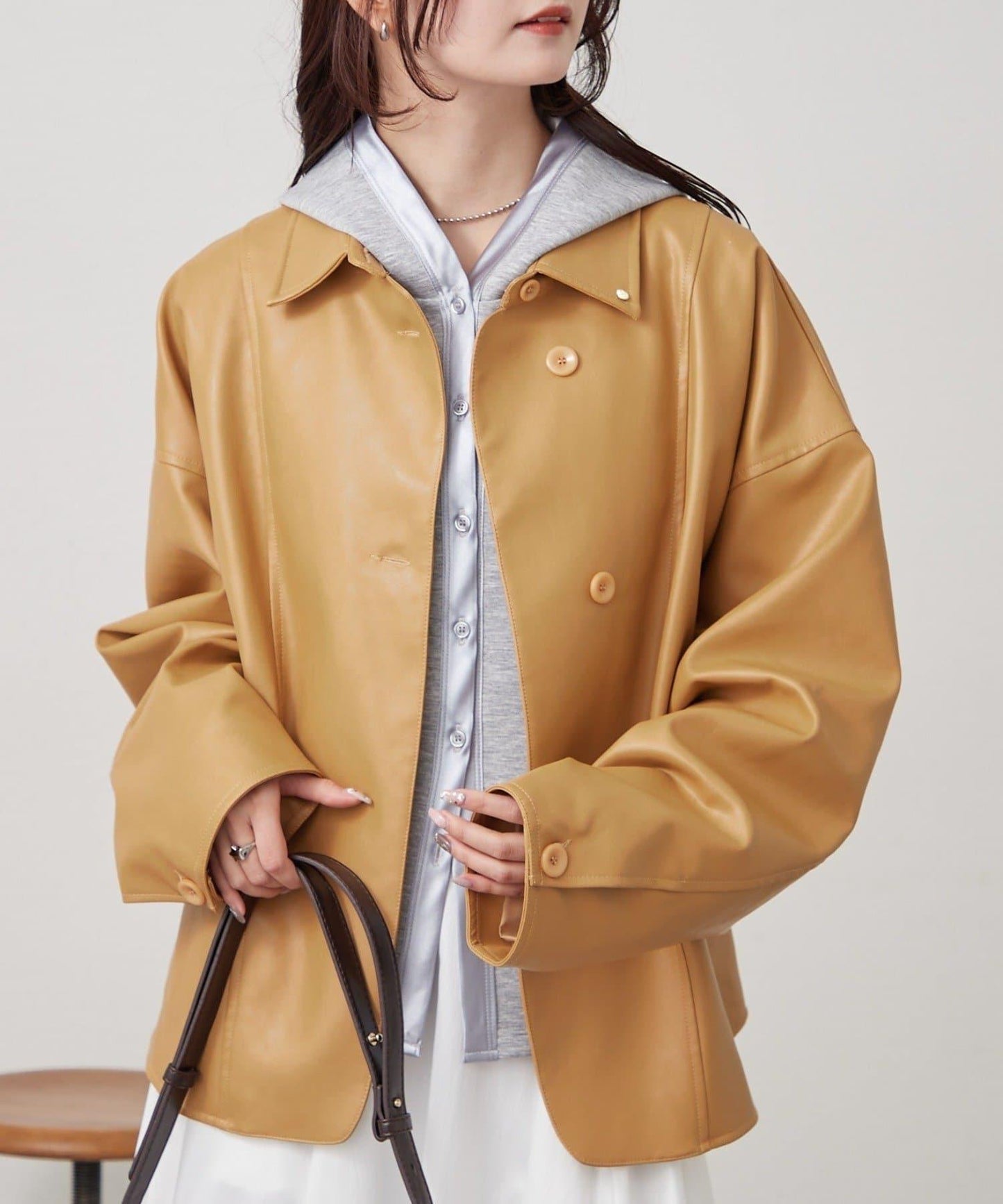 皮革襯衫夾克