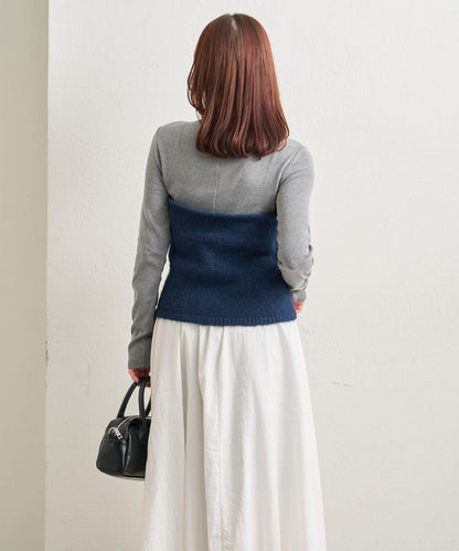 蓬鬆感掛脖針織背心