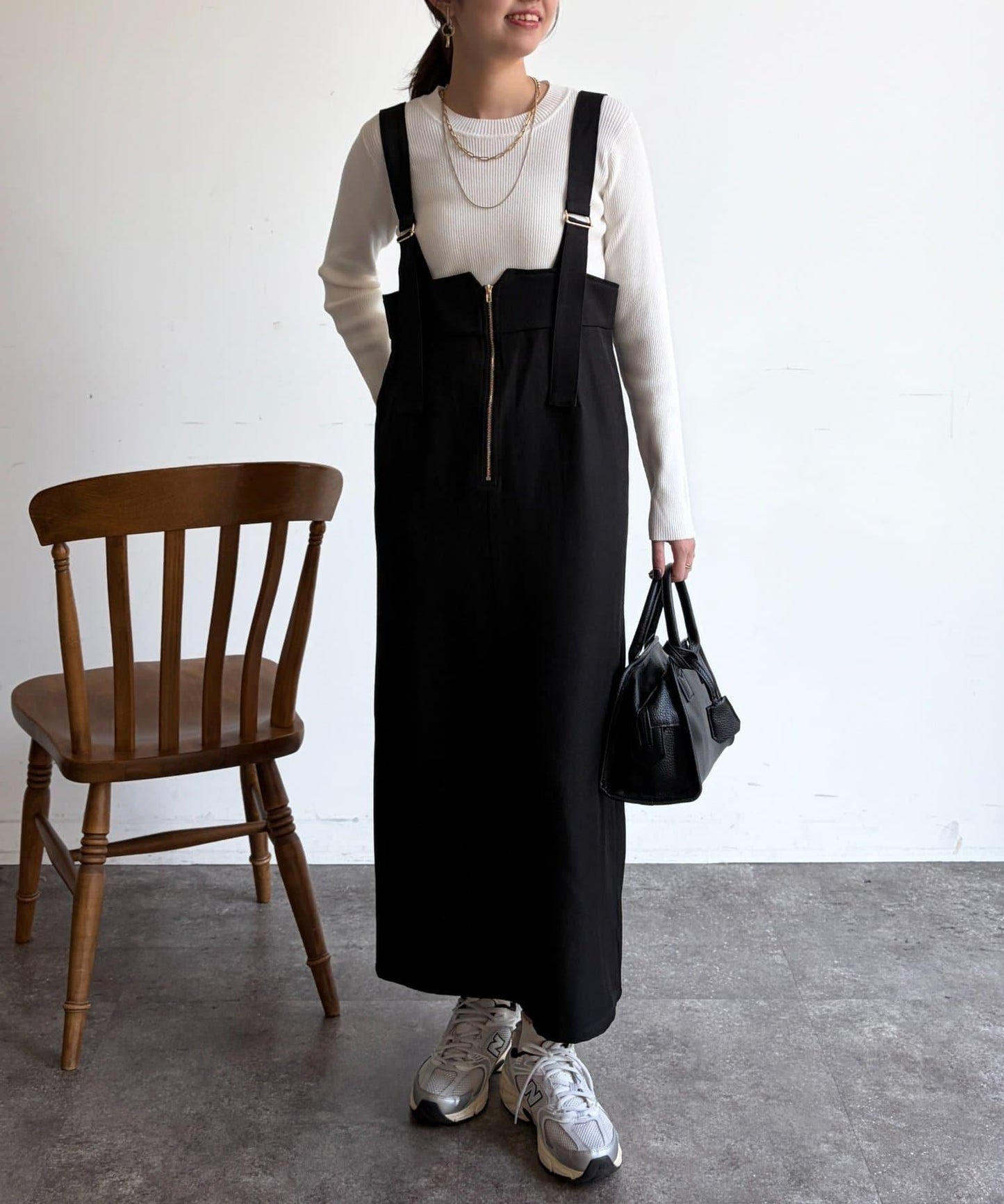 吊帶裙套裝針織套頭衫