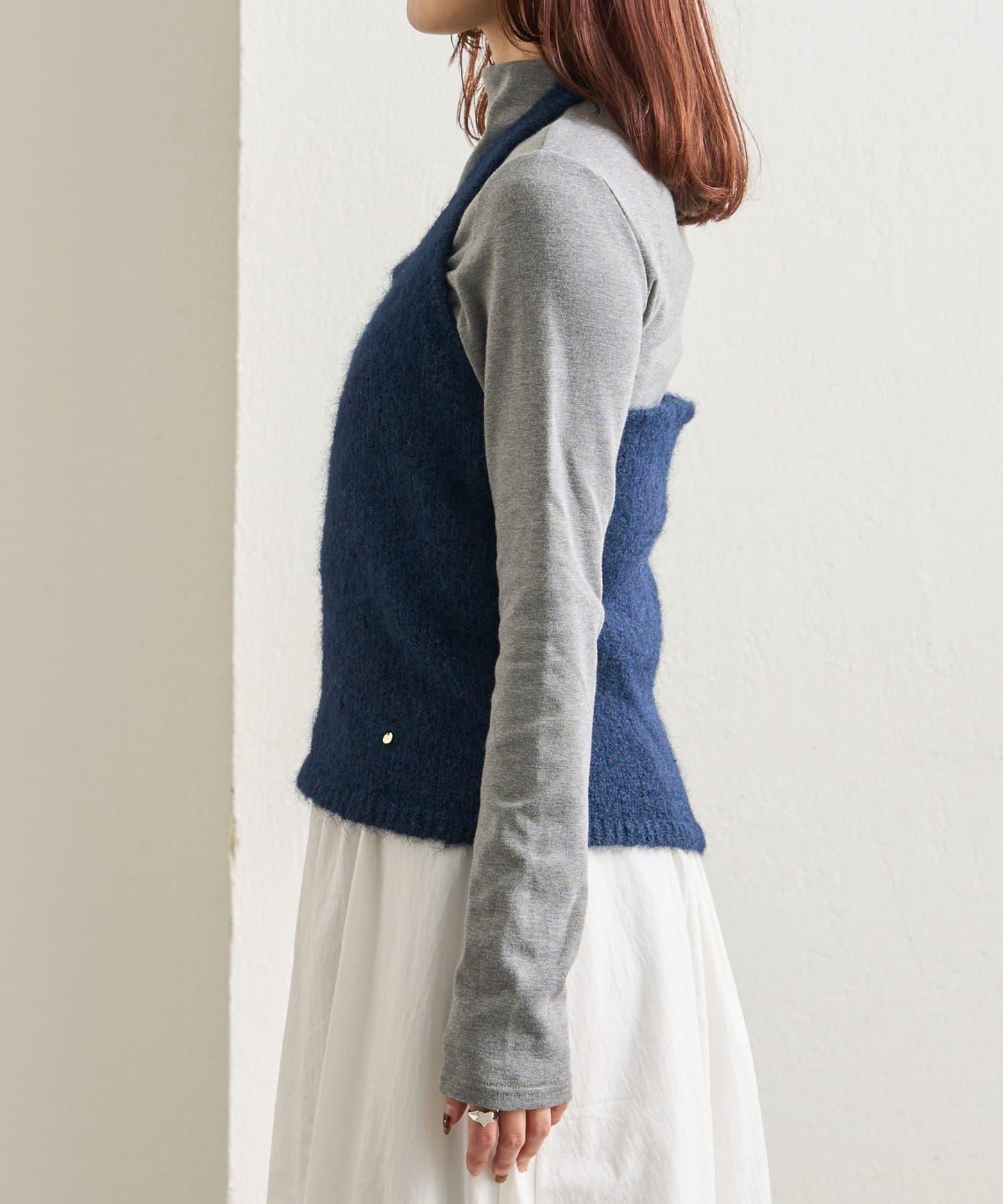 蓬鬆感掛脖針織背心