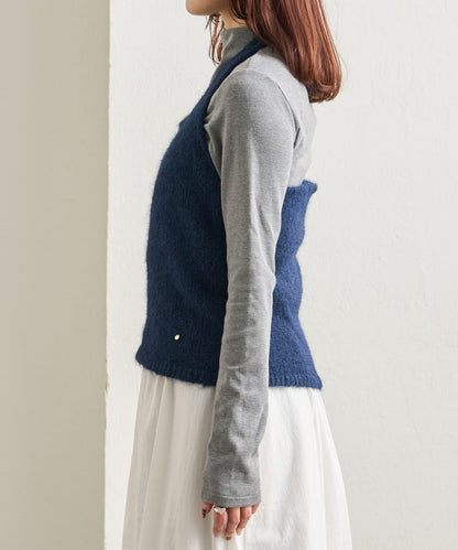 蓬鬆感掛脖針織背心