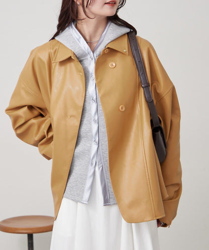 皮革襯衫夾克