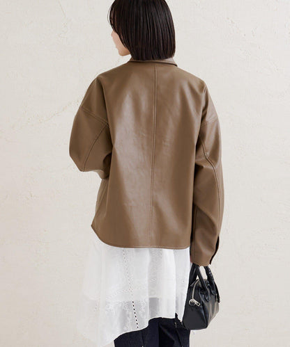 皮革襯衫夾克