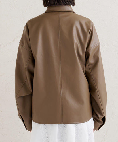 皮革襯衫夾克