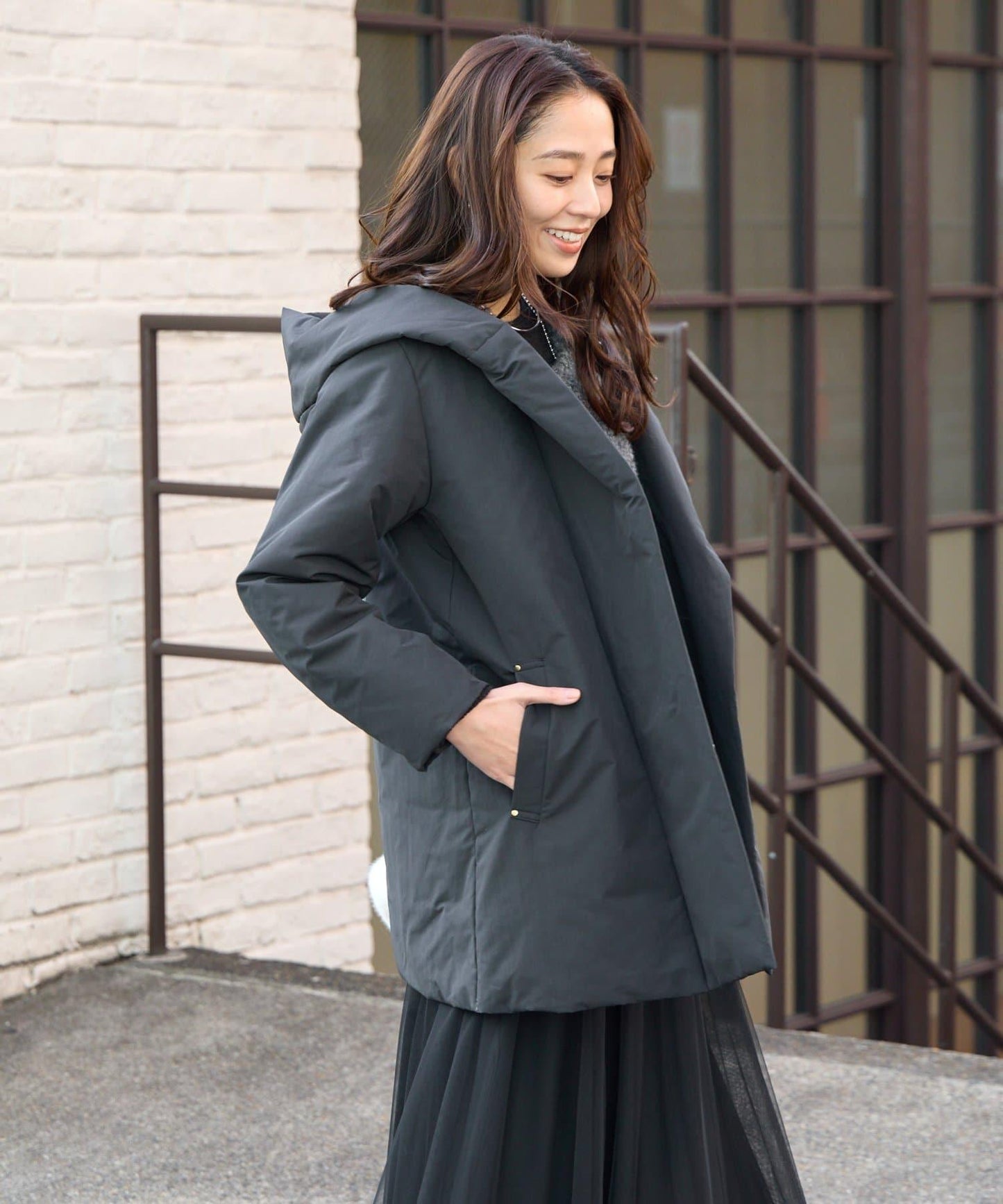 《上品顯瘦◎》啞光絎縫長款羽絨服