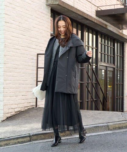 《上品顯瘦◎》啞光絎縫長款羽絨服