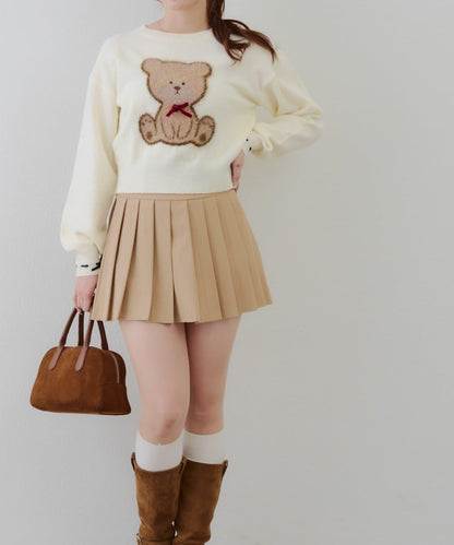 蝴蝶結小熊針織衫