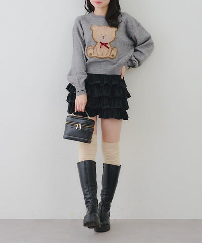 蝴蝶結小熊針織衫