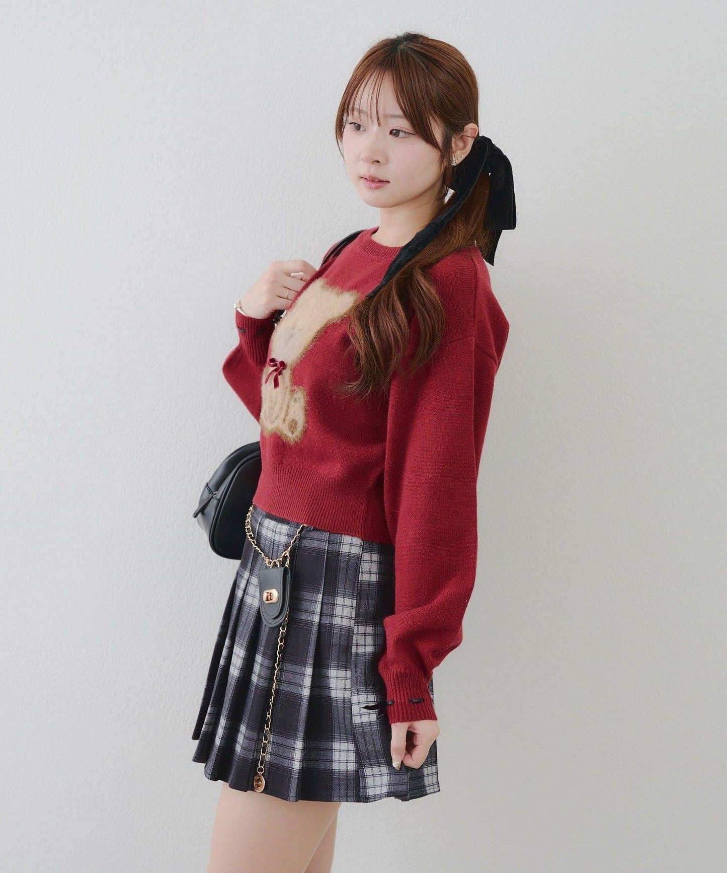 蝴蝶結小熊針織衫