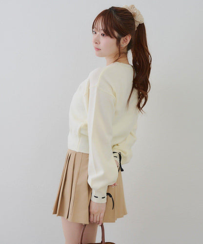 蝴蝶結小熊針織衫