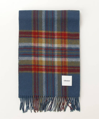 【羊絨混紡】羊毛雙面格紋圍巾