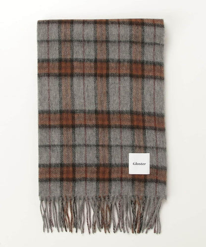 【羊絨混紡】羊毛雙面格紋圍巾