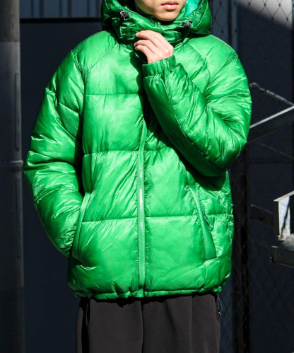 【可拆卸帽】透視感面料雙穿法中棉夾克