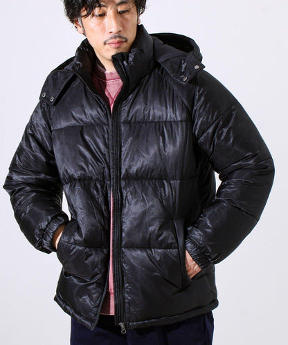 【可拆卸帽】透視感面料雙穿法中棉夾克