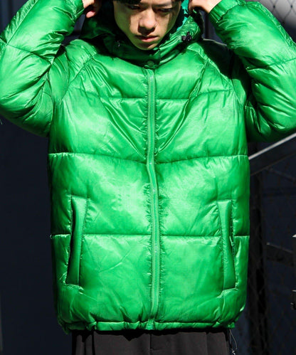 【可拆卸帽】透視感面料雙穿法中棉夾克