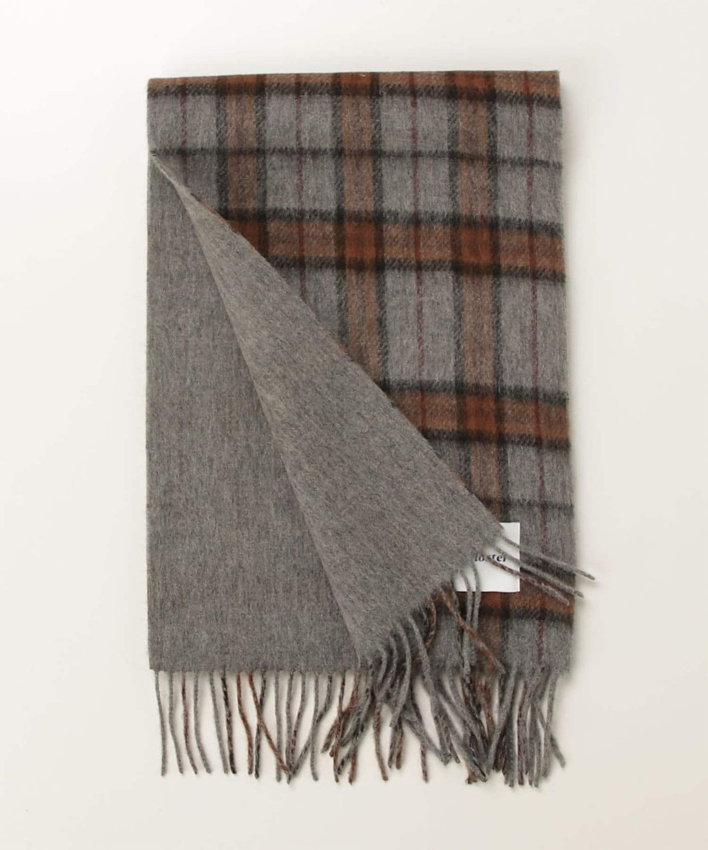 【羊絨混紡】羊毛雙面格紋圍巾