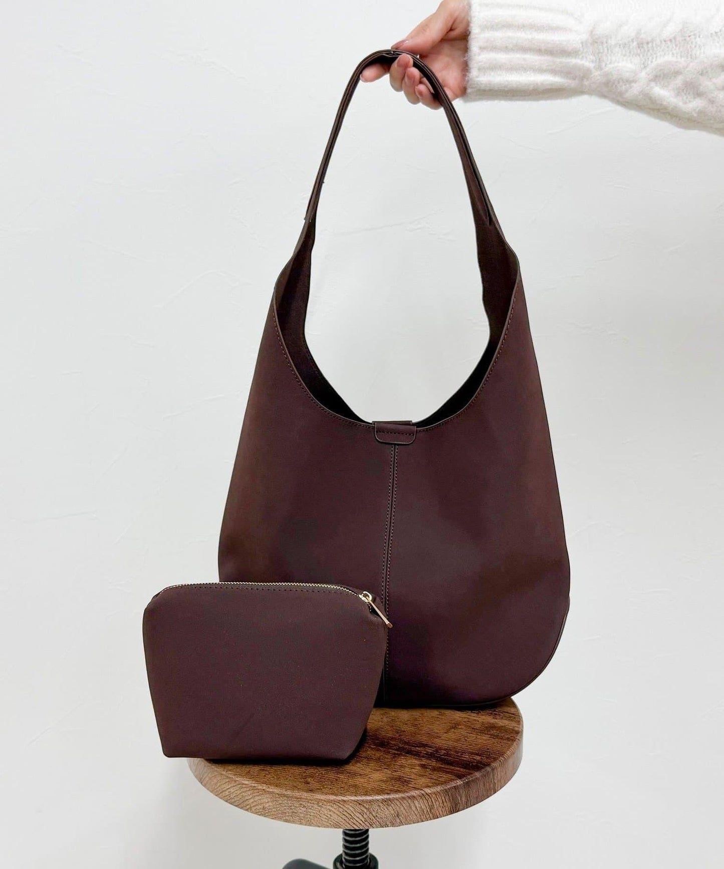 附化妝包圓形單肩包