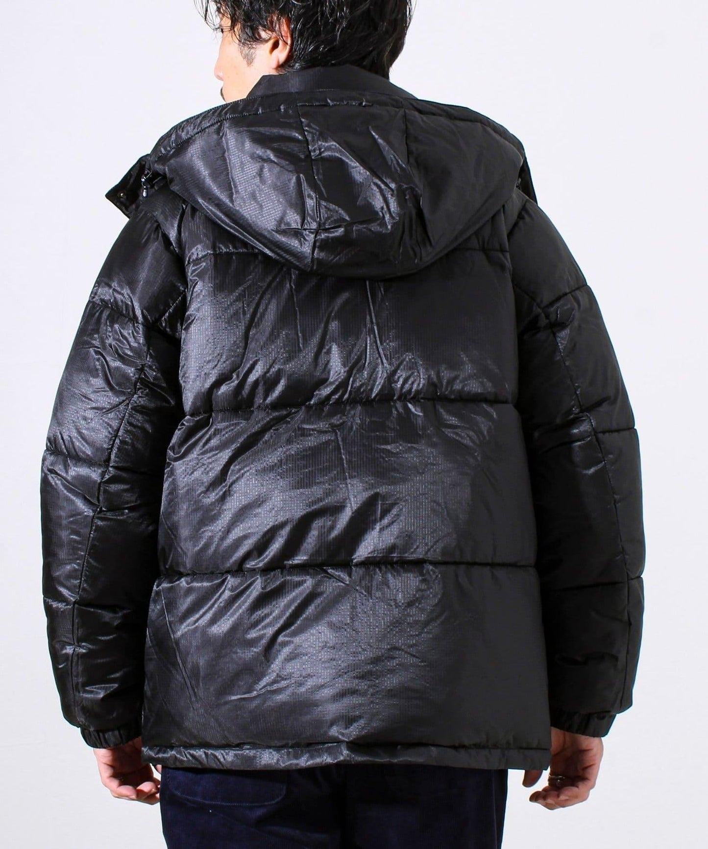 【可拆卸帽】透視感面料雙穿法中棉夾克