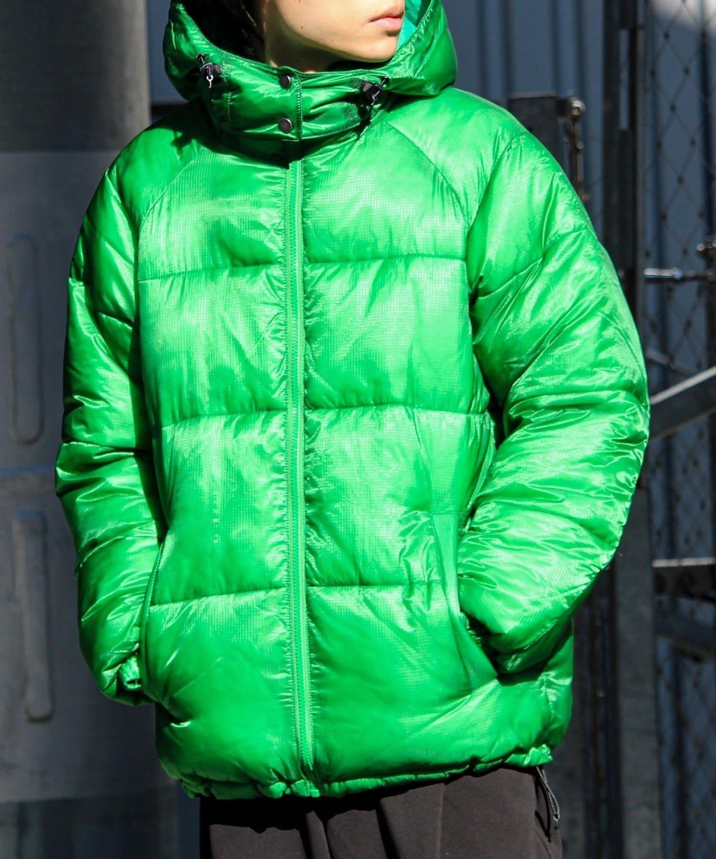 【可拆卸帽】透視感面料雙穿法中棉夾克