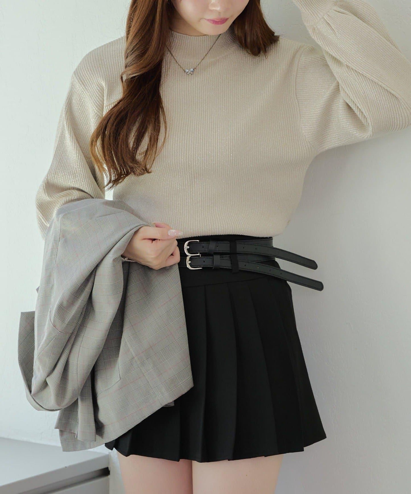 亮片羅紋針織衫