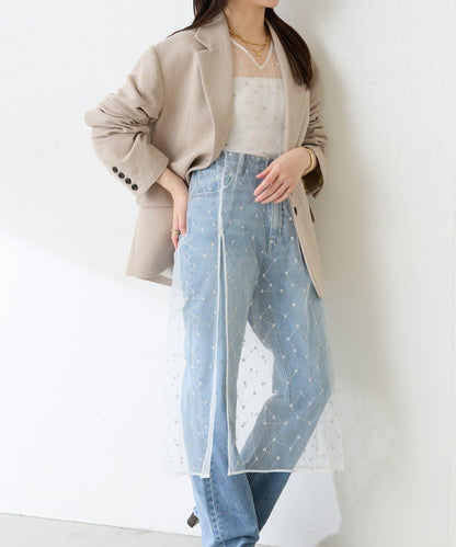 【加分單品】網紗刺繡連衣裙
