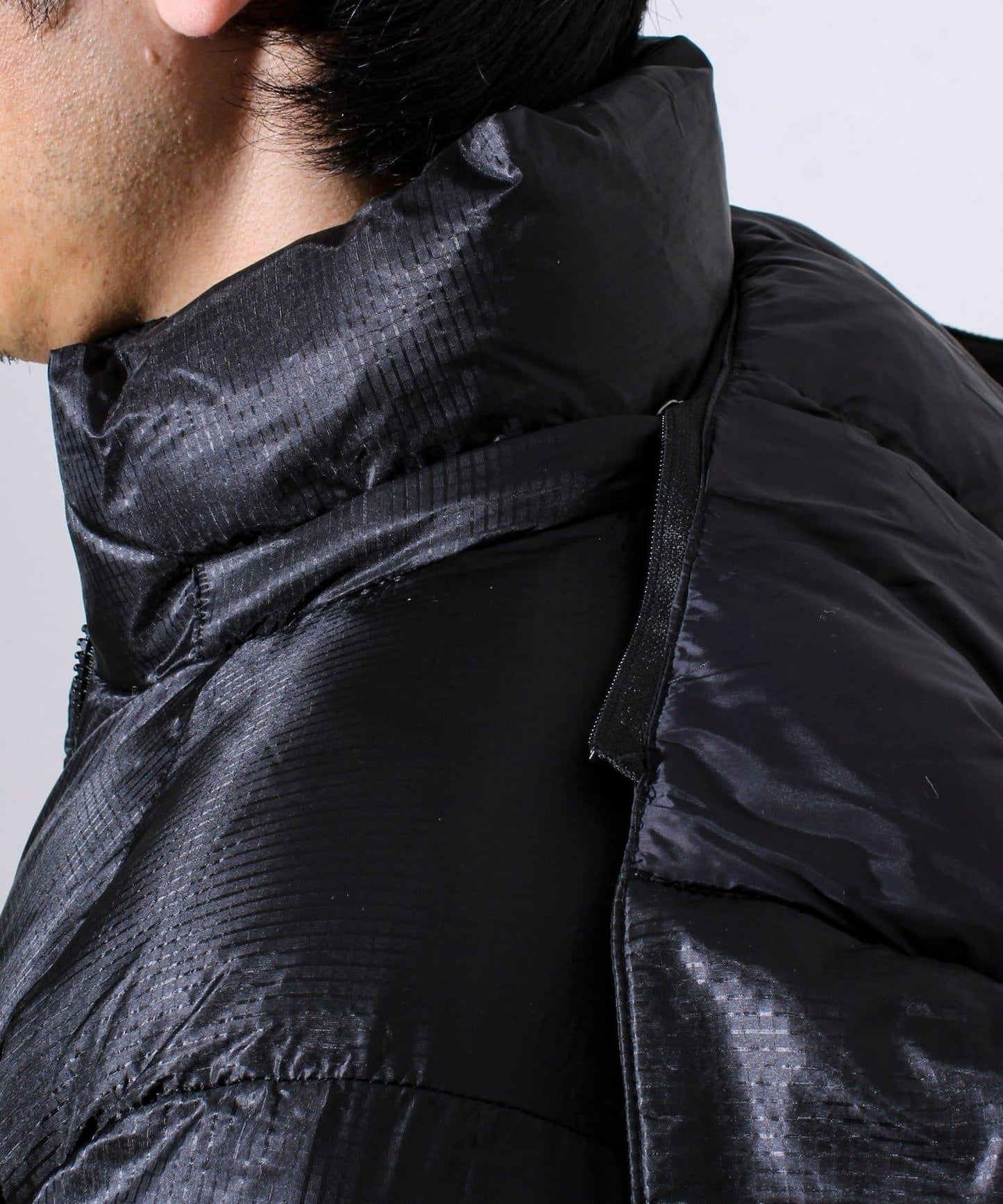 【可拆卸帽】透視感面料雙穿法中棉夾克