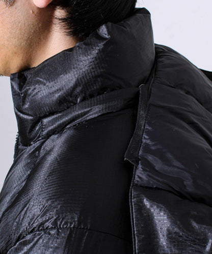 【可拆卸帽】透視感面料雙穿法中棉夾克