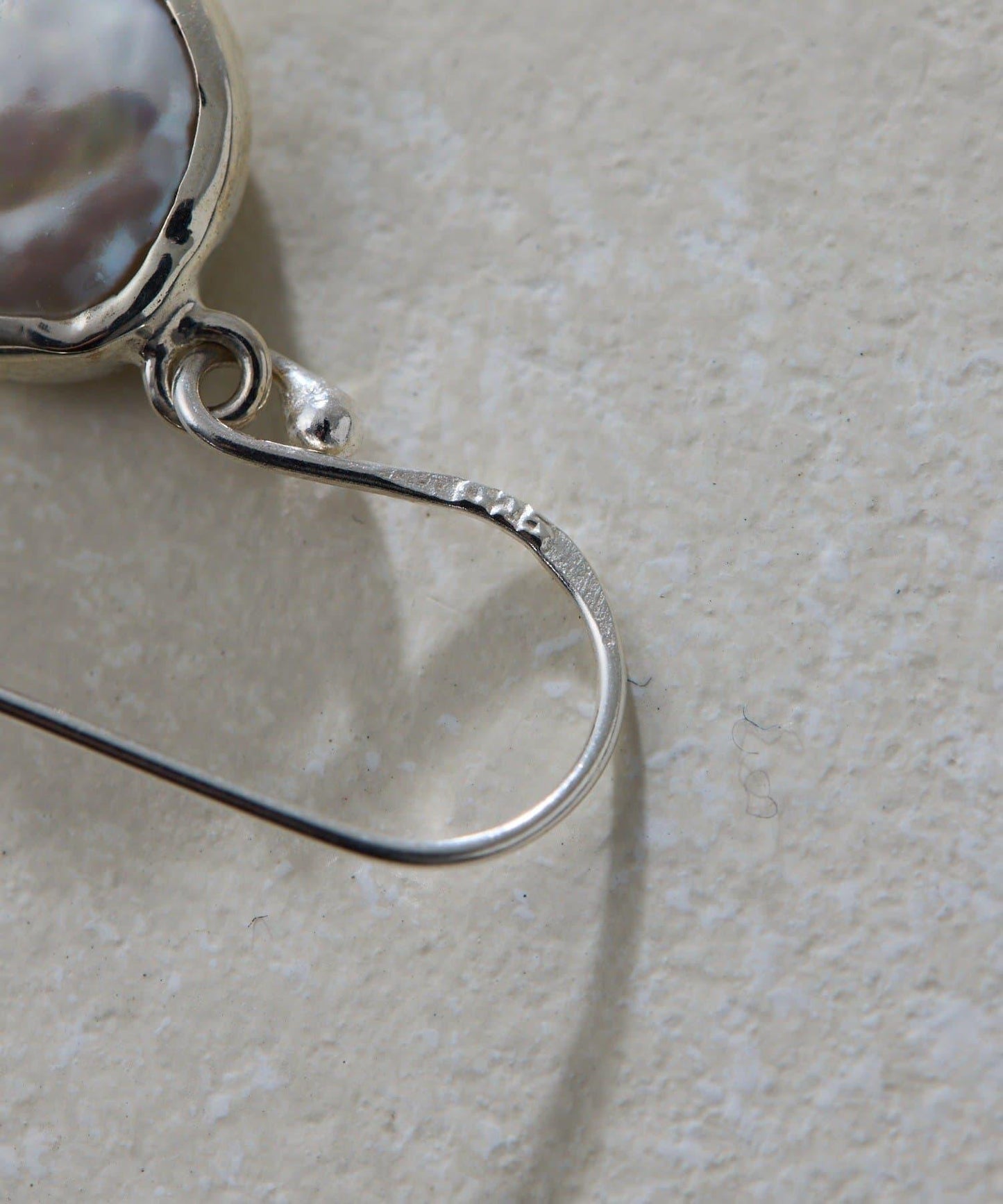 《スターリングシルバー使用》雙層平圓淡水珍珠耳釘