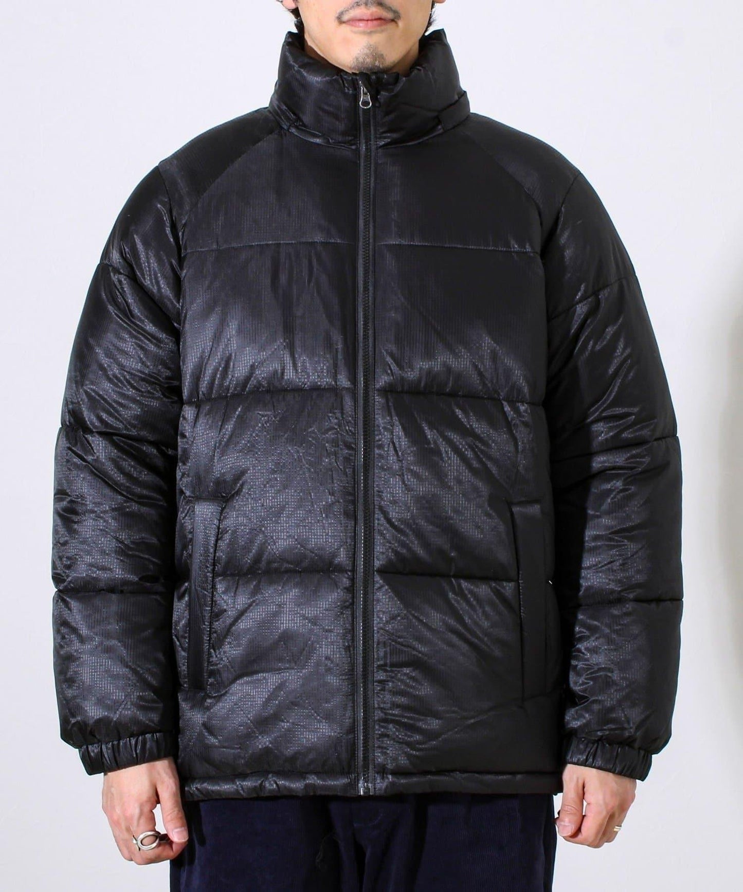 【可拆卸帽】透視感面料雙穿法中棉夾克