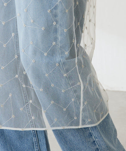 【加分單品】網紗刺繡連衣裙