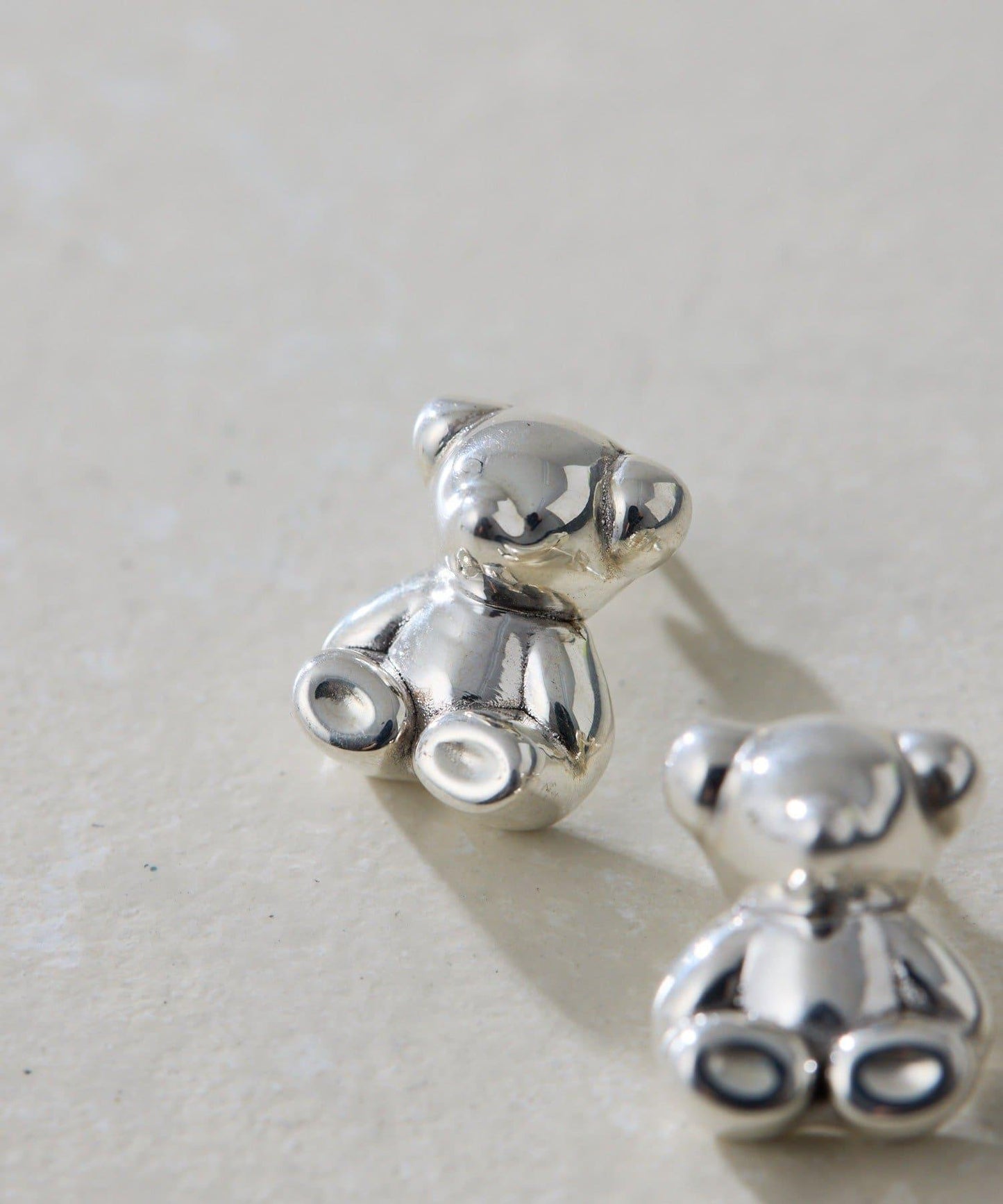 《スターリングシルバー使用》泰迪熊耳環