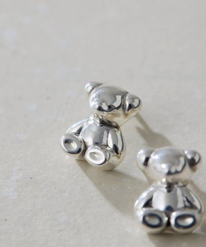 《スターリングシルバー使用》泰迪熊耳環