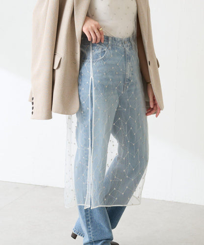 【加分單品】網紗刺繡連衣裙