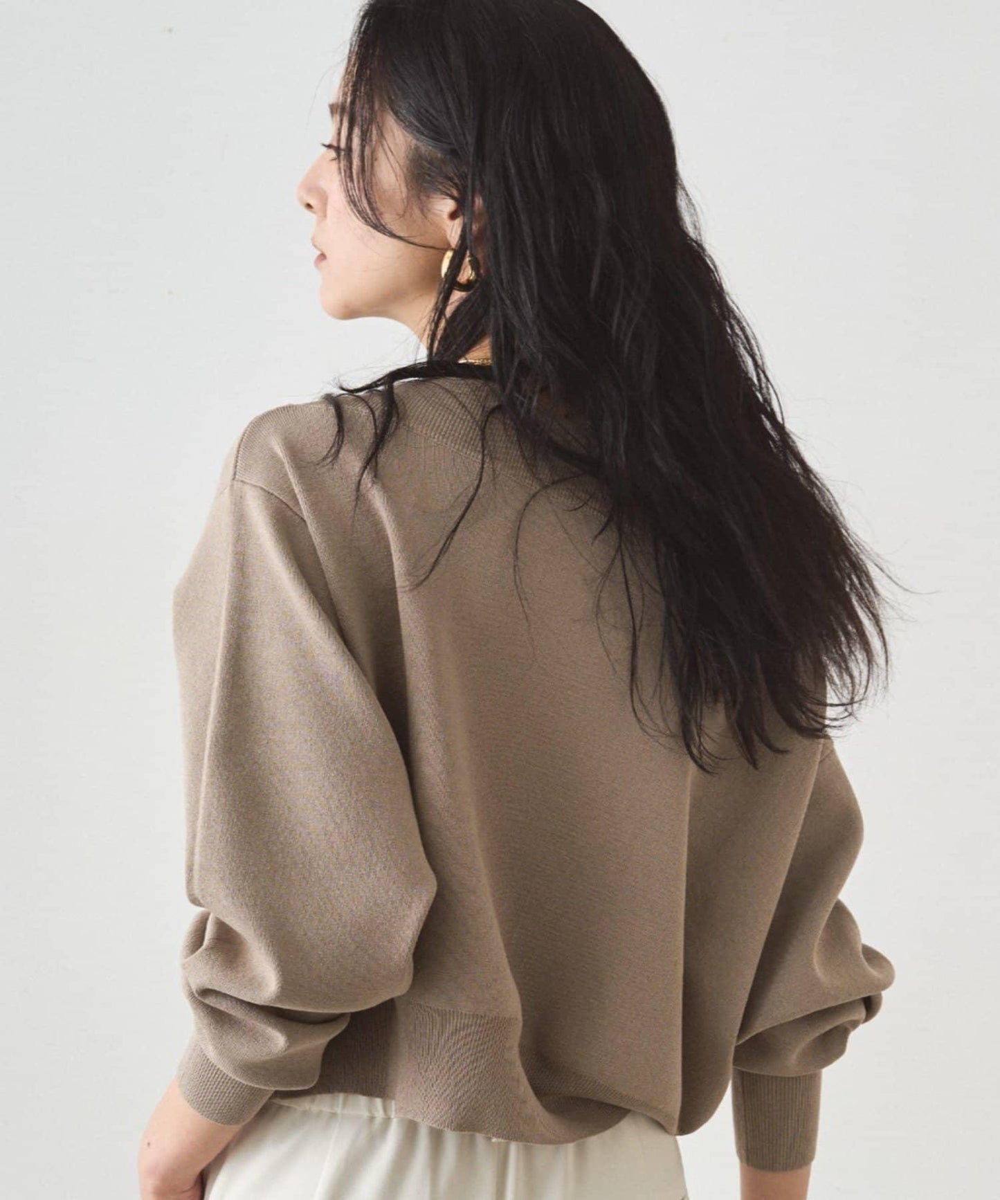 喬其紗一字肩針織衫