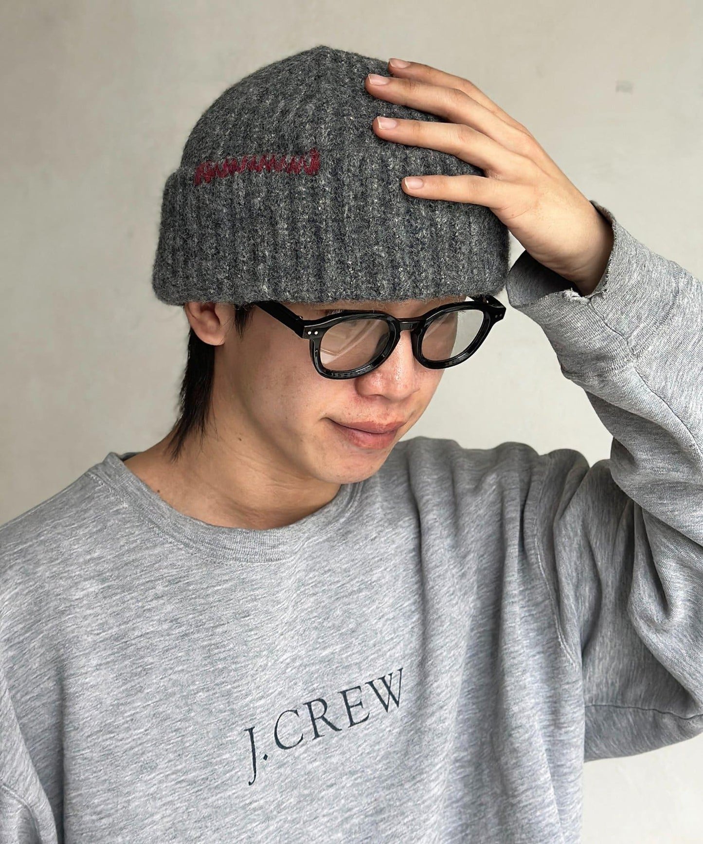 拼色縫線針織帽