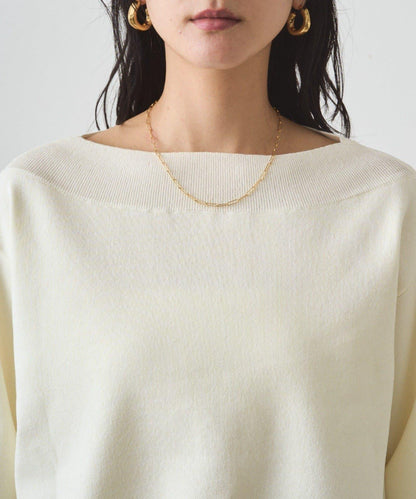 喬其紗一字肩針織衫