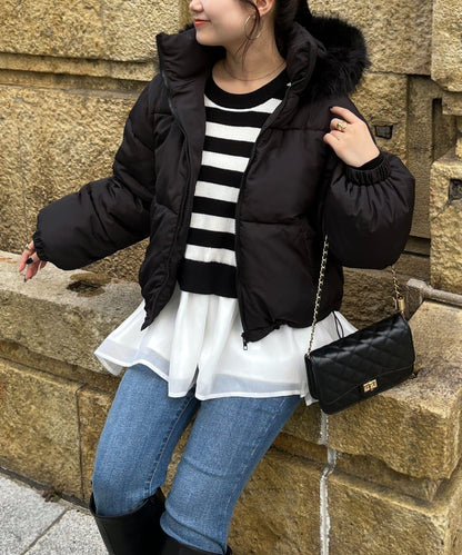 加厚仿毛皮中棉夾克