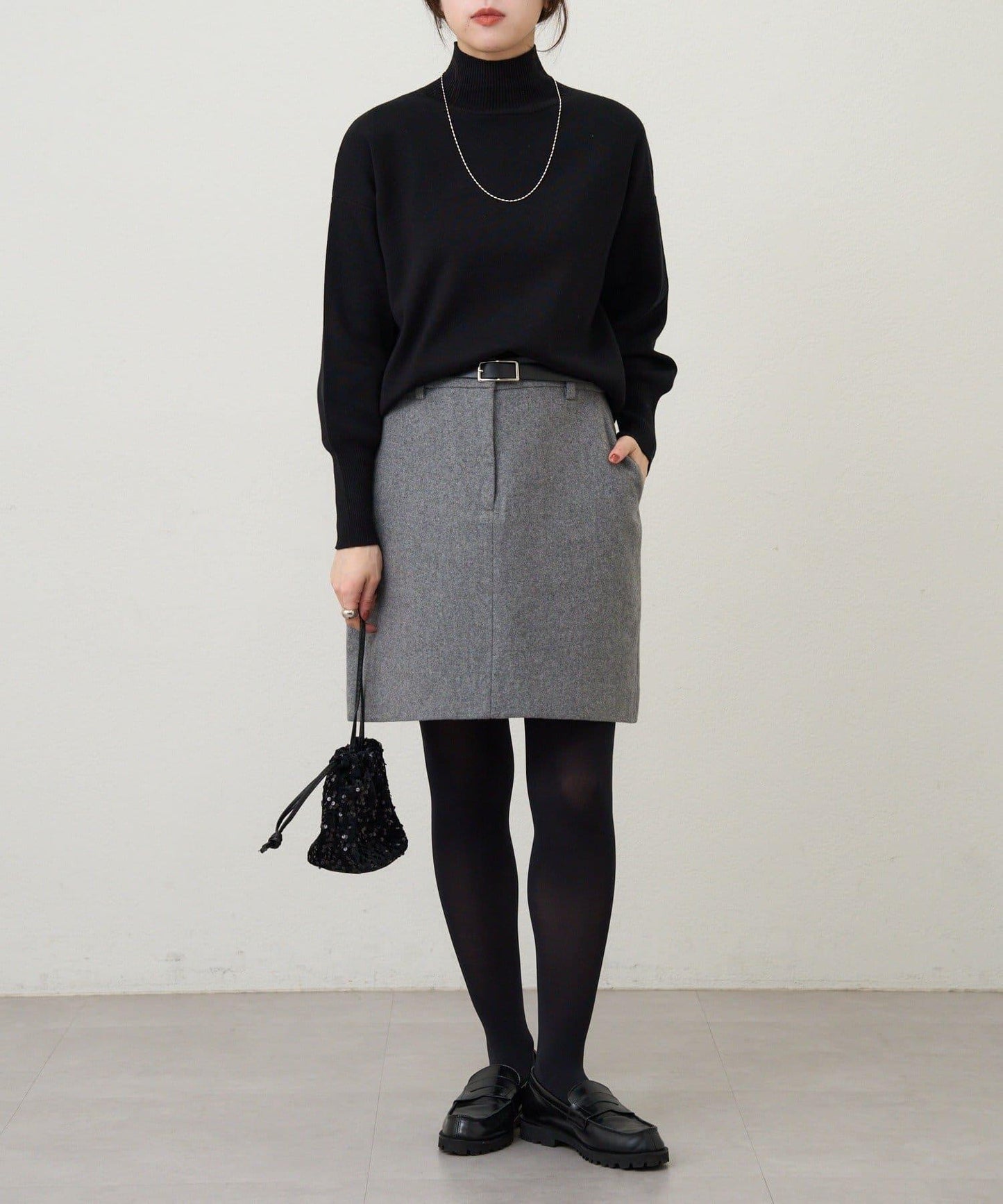 全針高領針織衫