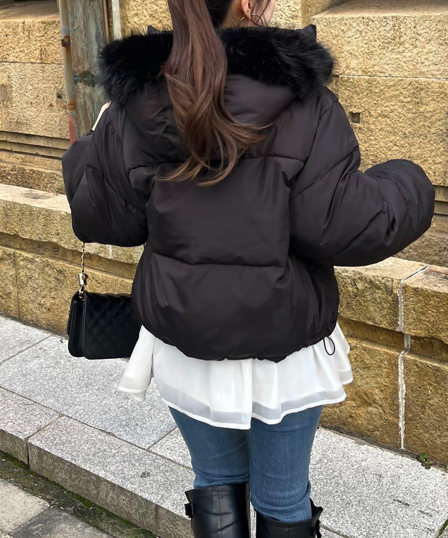 加厚仿毛皮中棉夾克