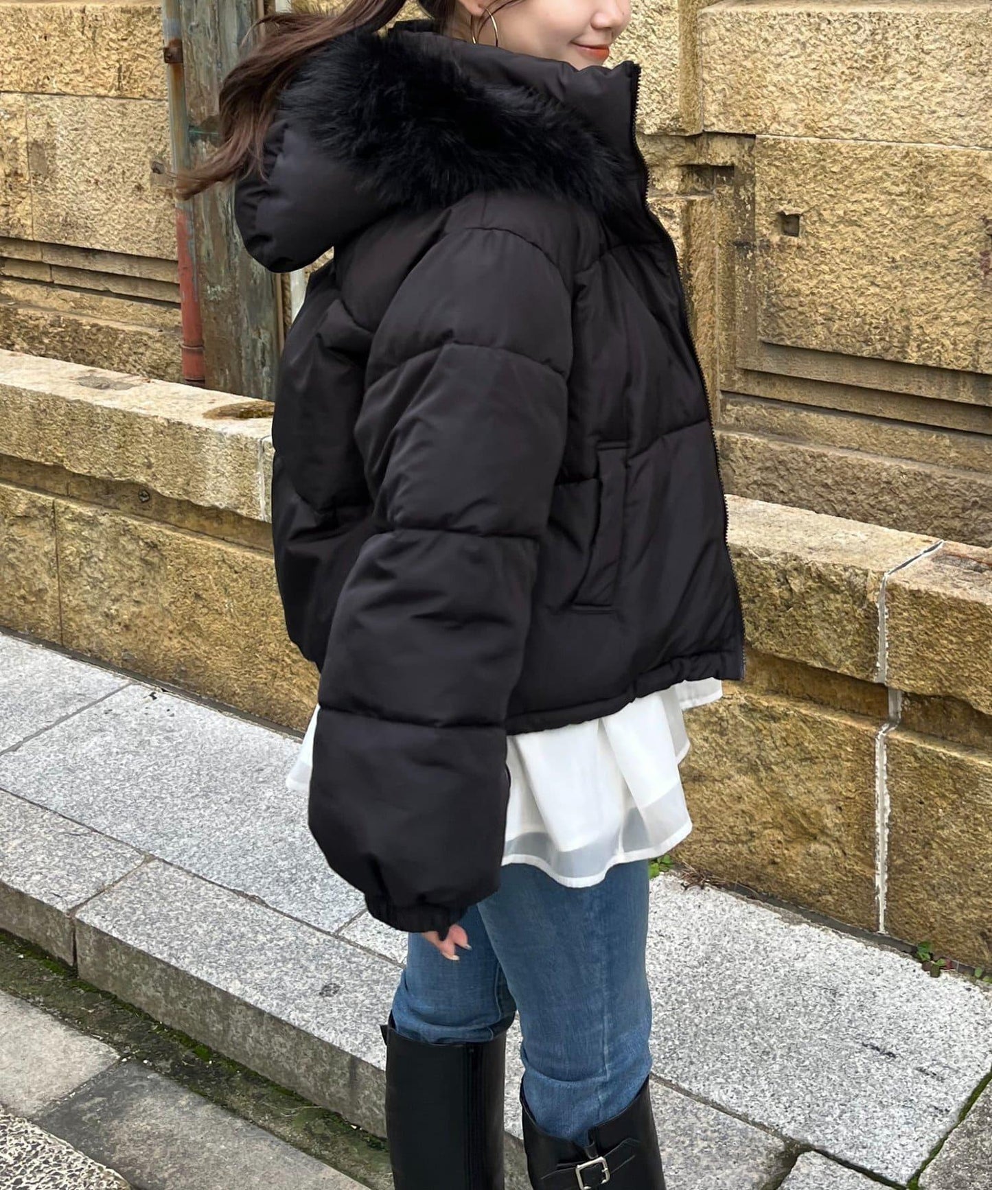 加厚仿毛皮中棉夾克