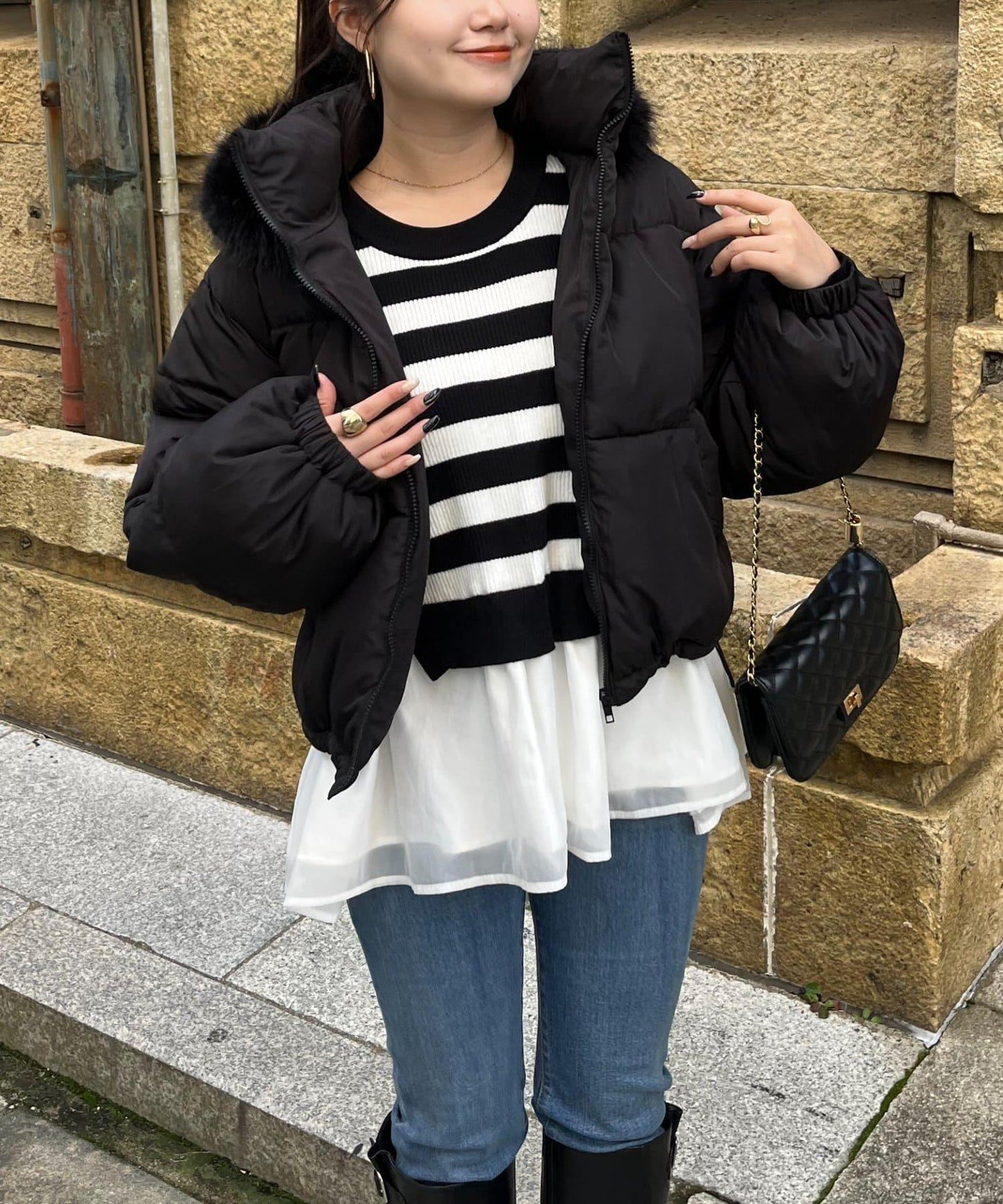 加厚仿毛皮中棉夾克