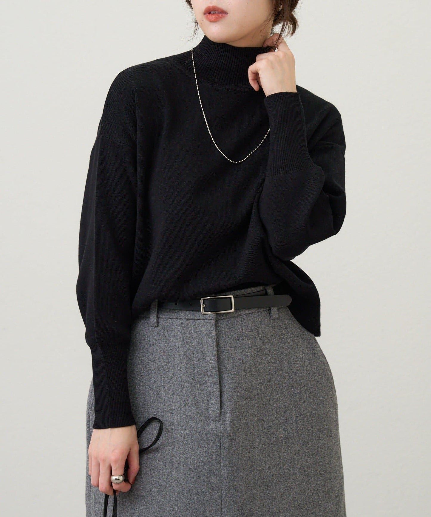 全針高領針織衫