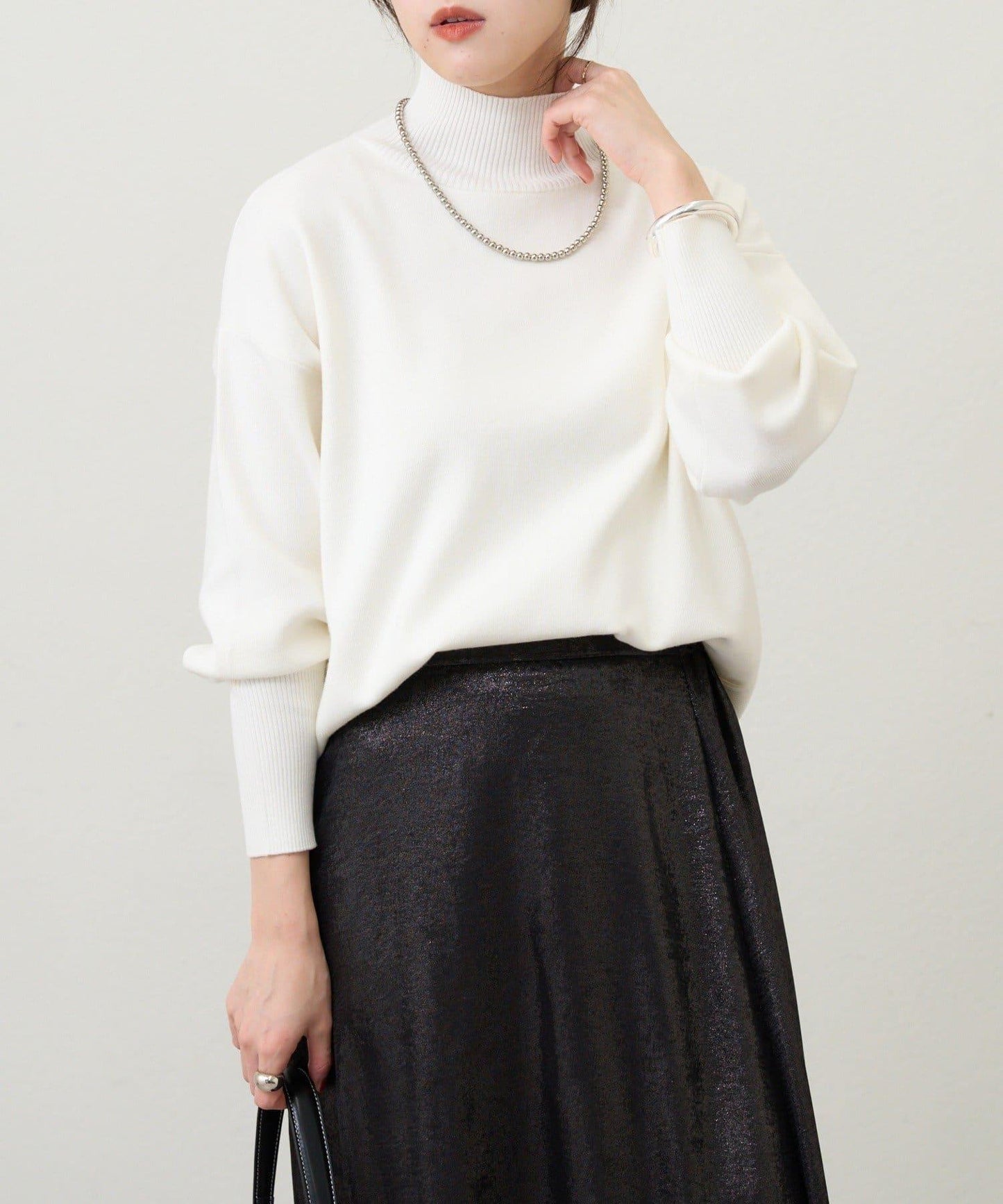 全針高領針織衫