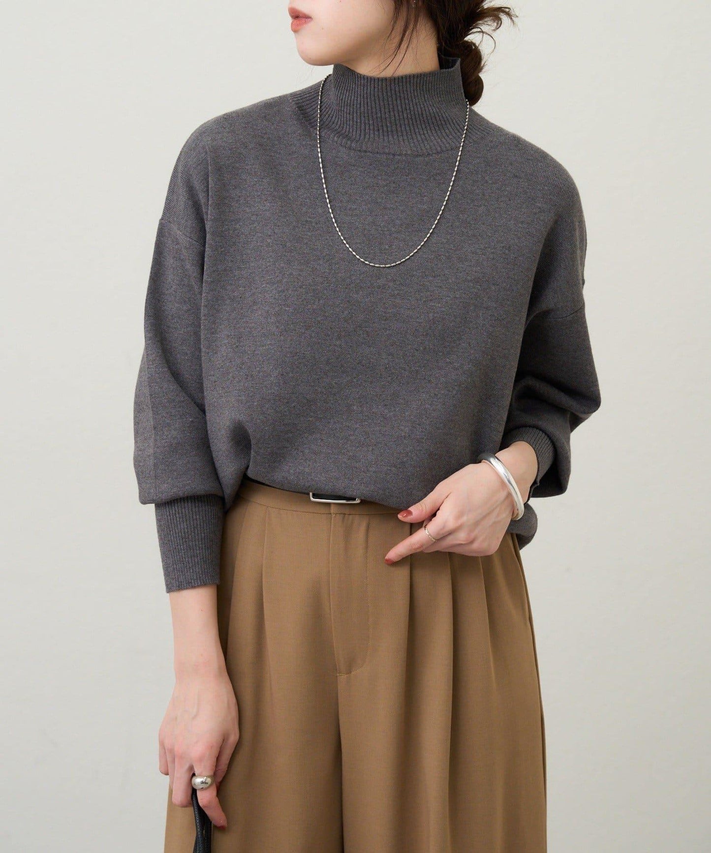 全針高領針織衫