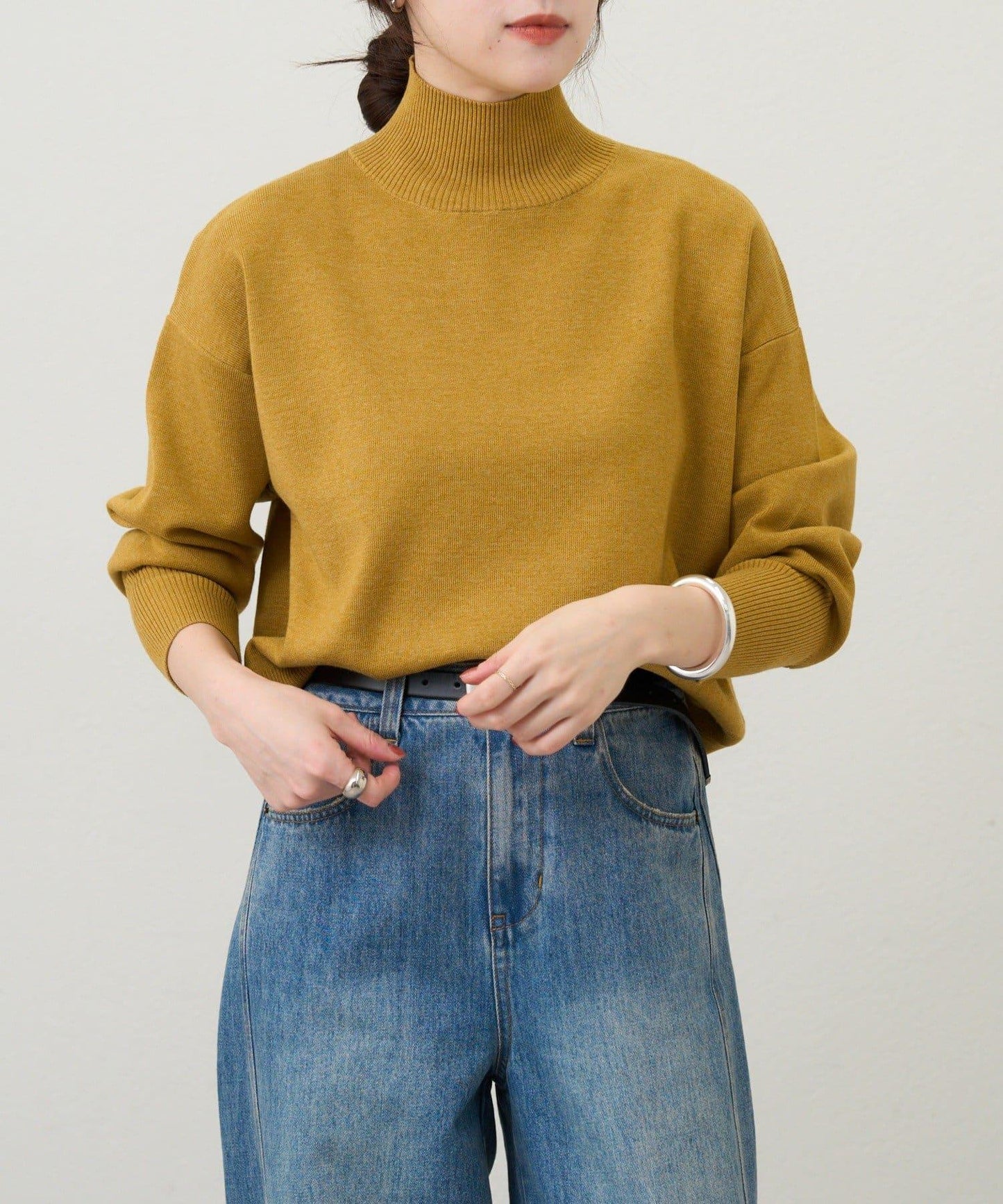 全針高領針織衫