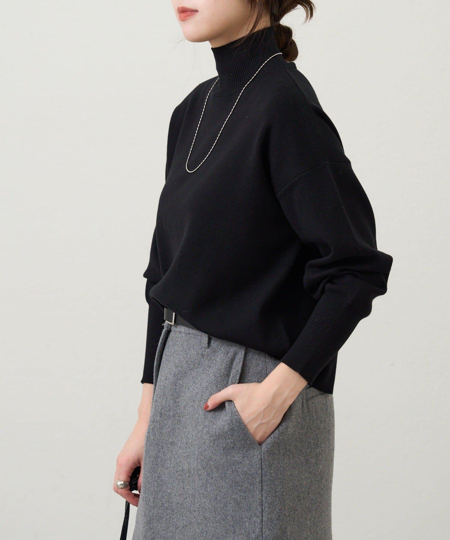 全針高領針織衫